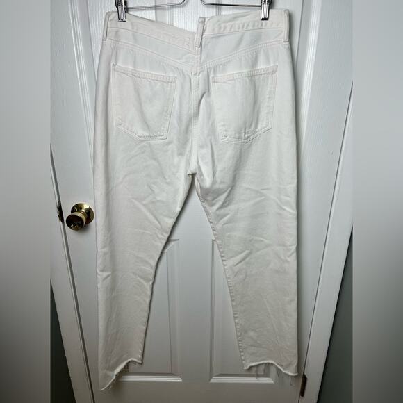 Agolde Criss Cross High Rise Straight Leg Organic Cotton White Jeans 32 - Picture 5 of 8